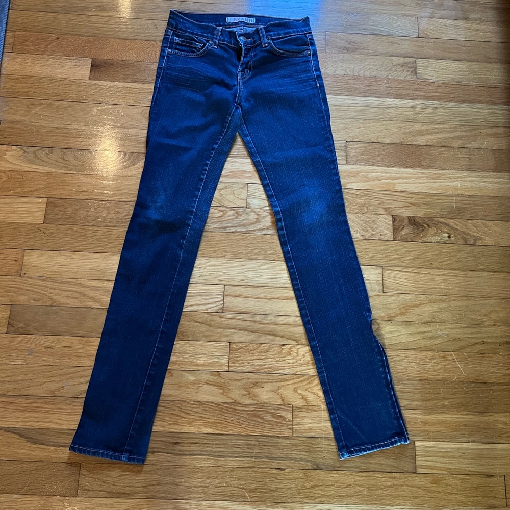 J Brand “the deal” style jeans with zipper ankle opening detail in “ink” color